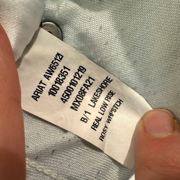 Ariat Women's REAL Low Rise Stretch Rosy Whipstitch Boot Cut Jean Lakeshore 33R - Picture 9 of 9